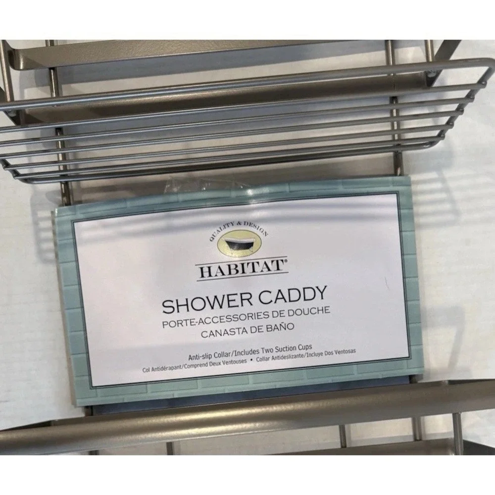 Habitat Metal Shower Caddy Organizer Tray Bathtub 4 Tier Shelves Soap Dish Hooks